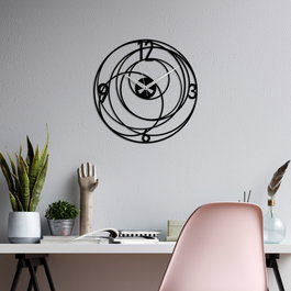 Wallity Reloj de pared decorativo de metal negro
